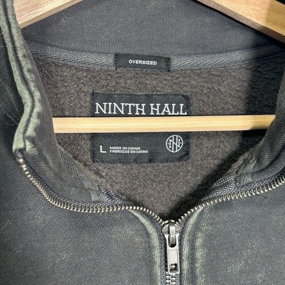 Ninth Hall Fundamentals Sheena Black Wash Oversized Quarter Zip Sweatshirt - L - Picture 5 of 6
